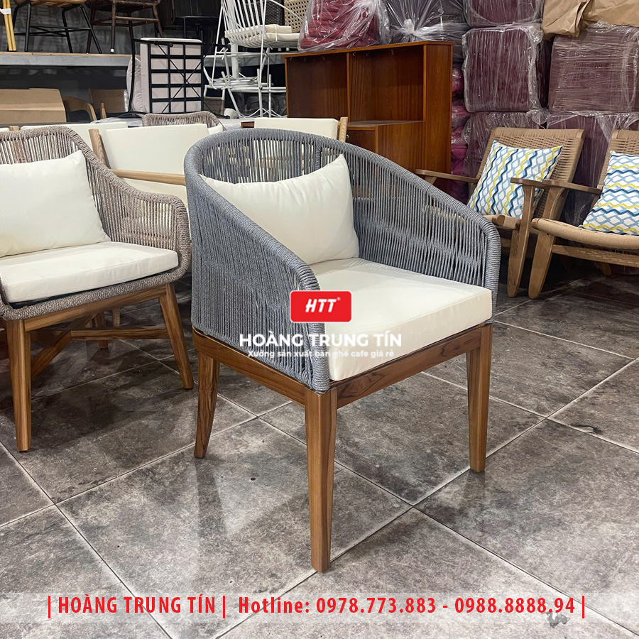 Bàn Ghế Cafe Đan Dây Dù HTT02