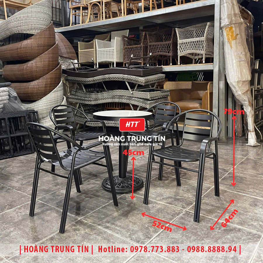 Bàn ghế cafe sắt ngoài trời HTT19
