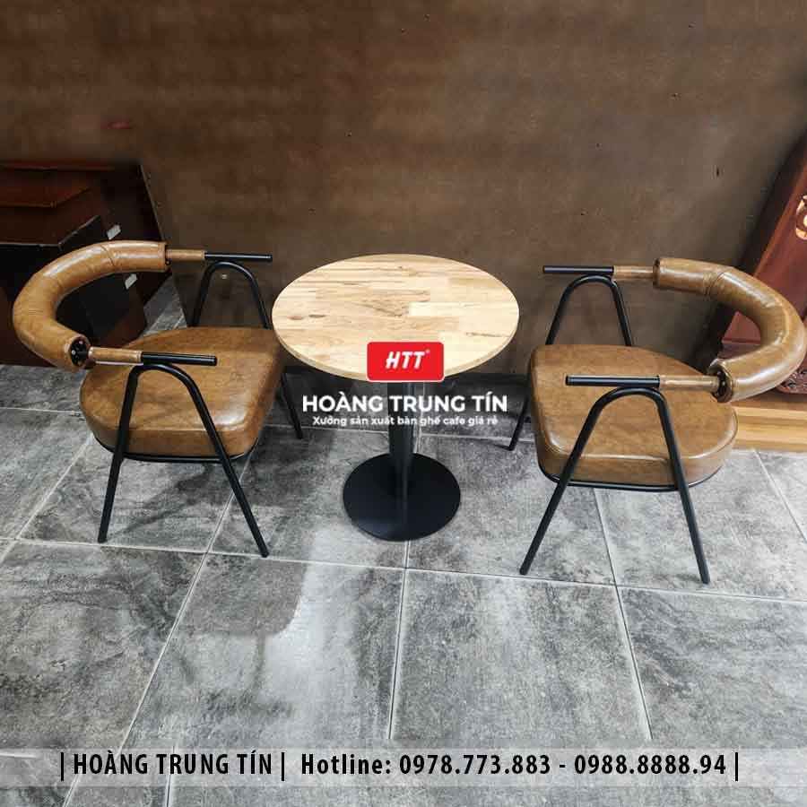 Bàn ghế cafe sắt nệm cao cấp HTT25