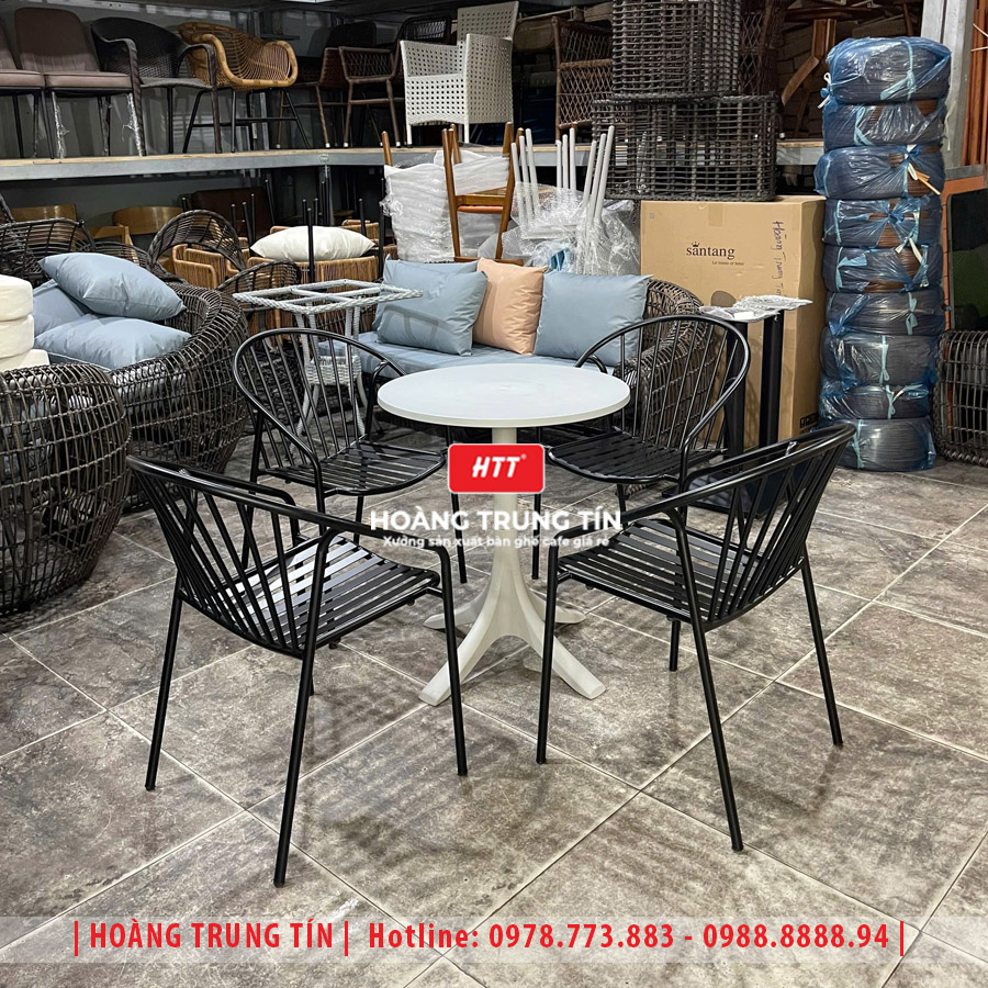 Bàn ghế cafe sắt ngoài trời HTT24