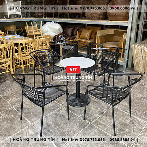 Bàn ghế cafe sắt ngoài trời HTT15